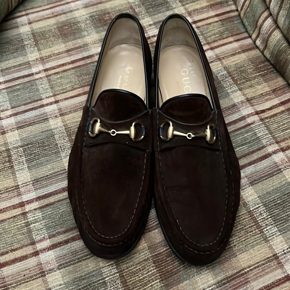 Gucci Shoes Beautiful Chocolate Brown Suede Gucci Loafers In